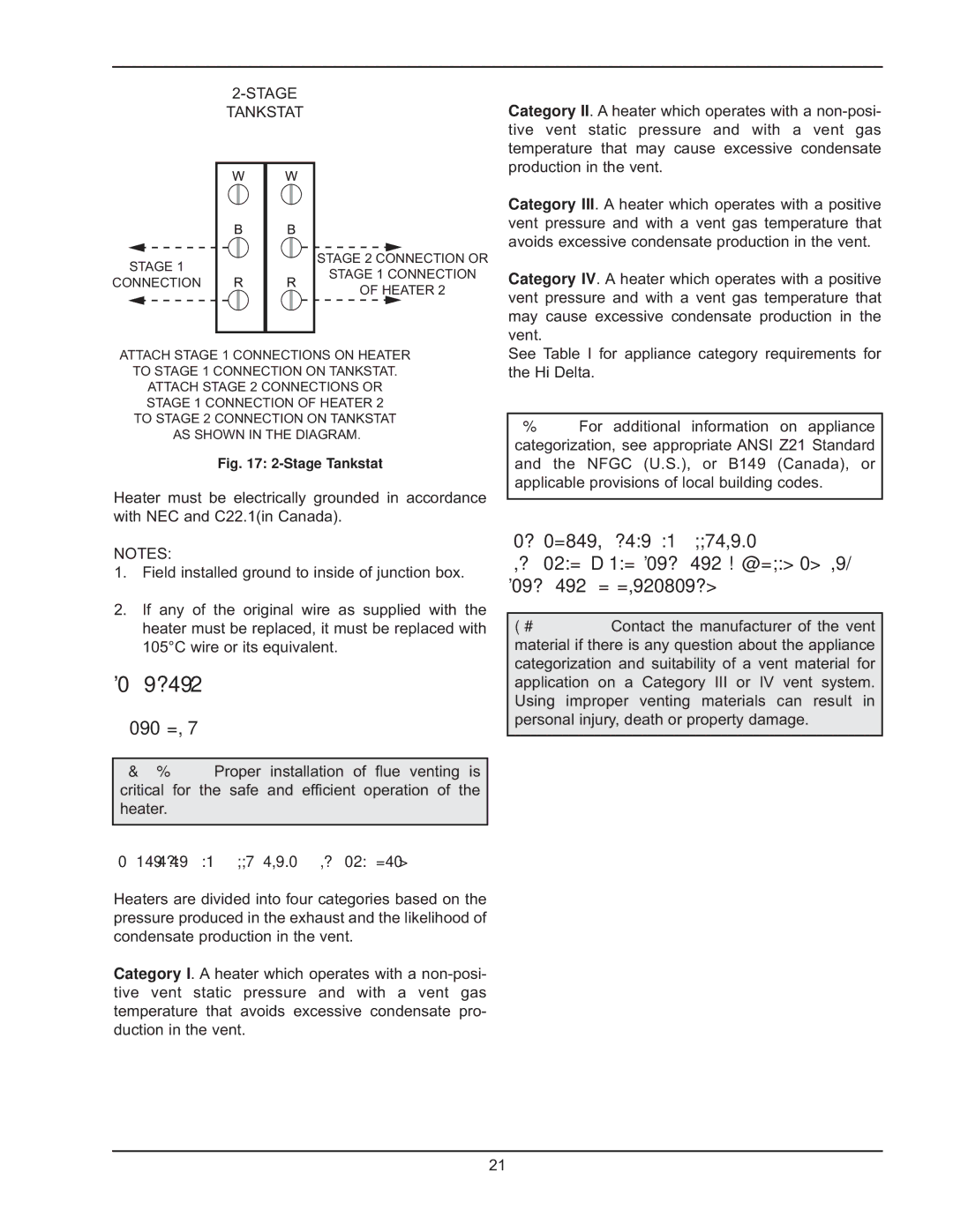 Raypak HD101, HD401 operating instructions Venting, Definition of Appliance Categories 