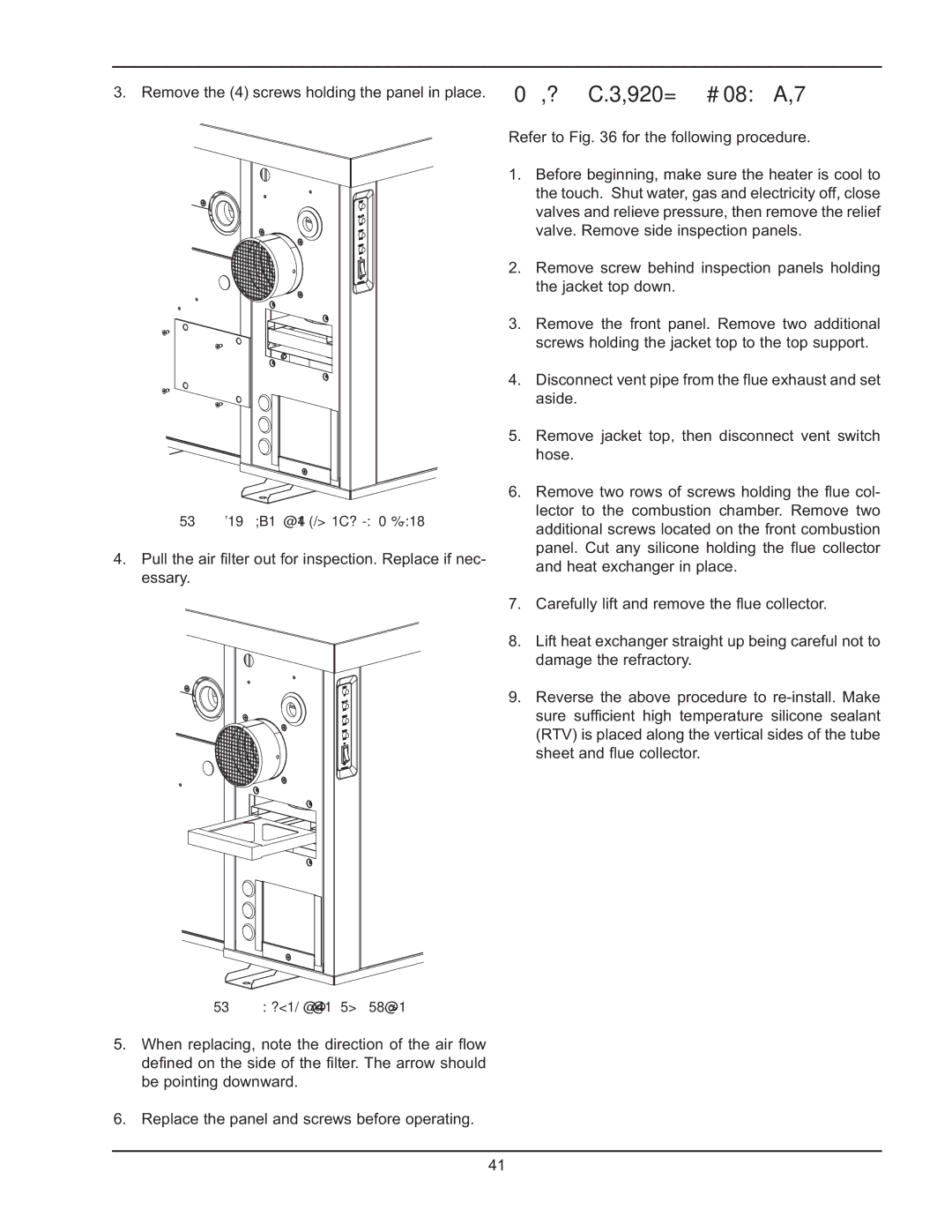 Raypak HD101, HD401 operating instructions Heat Exchanger Removal, Remove the Screws and Panel 