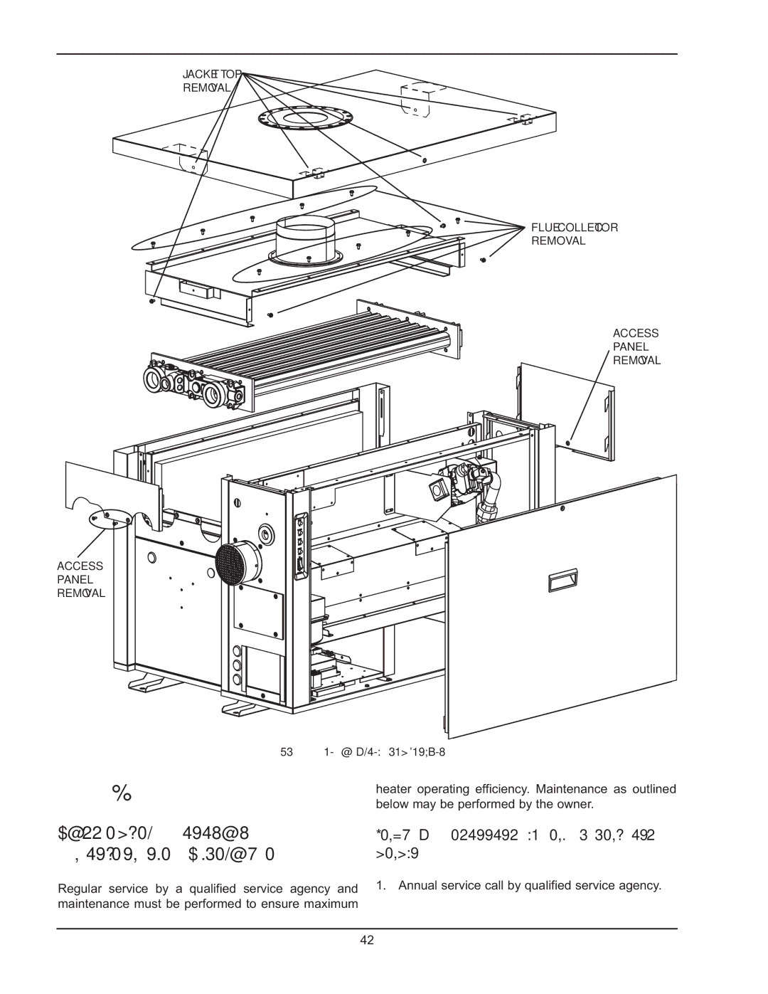 Raypak HD401, HD101 Suggested Minimum, Maintenance Schedule, Yearly Beginning of each heating, Season 