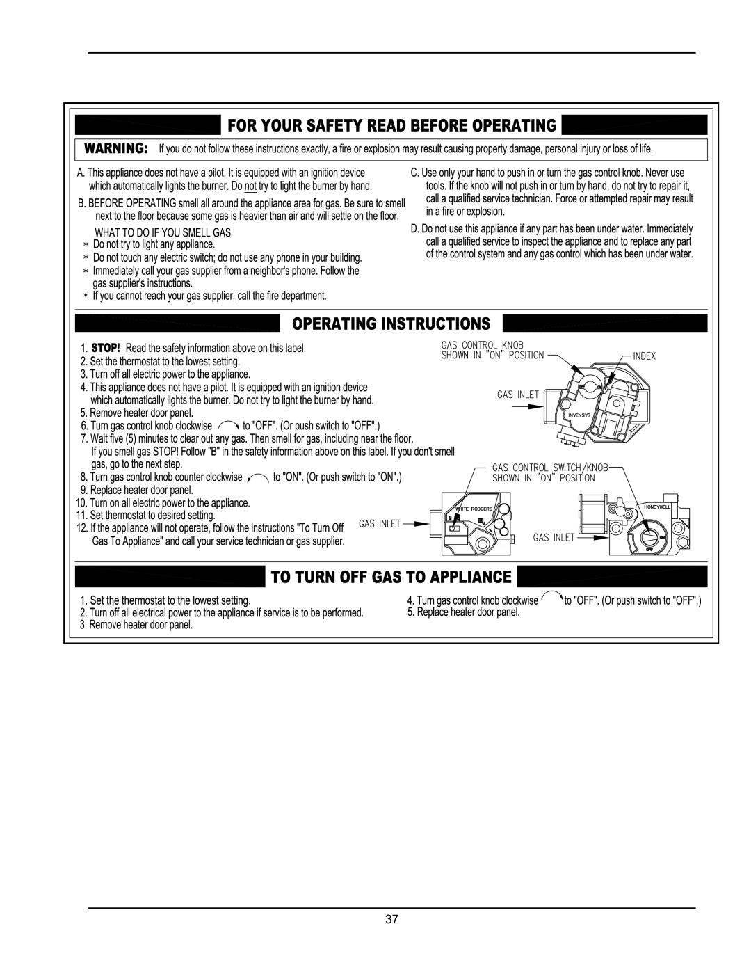 Raypak HD101, HD401 operating instructions 