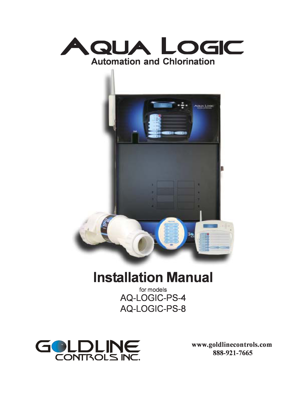 Raypak PS-4 PS-8 installation manual Automation and Chlorination, Controls Inc, Aqua Logic, G Ldline, Installation Manual 