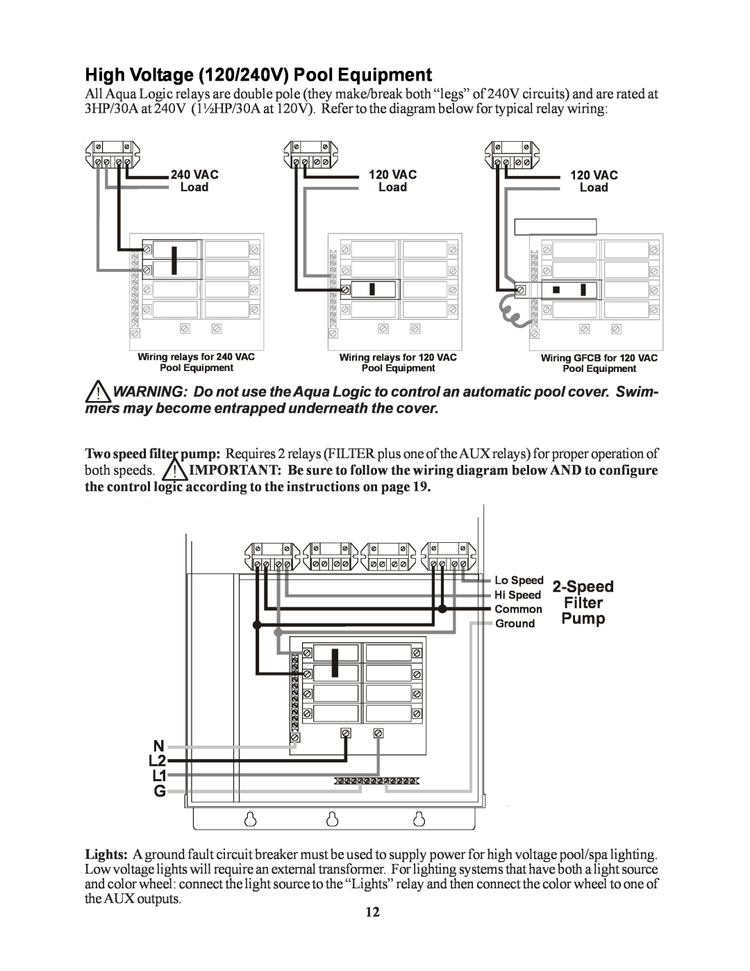 Raypak PS-4 PS-8 installation manual High Voltage 120/240V Pool Equipment, Filter, Pump 