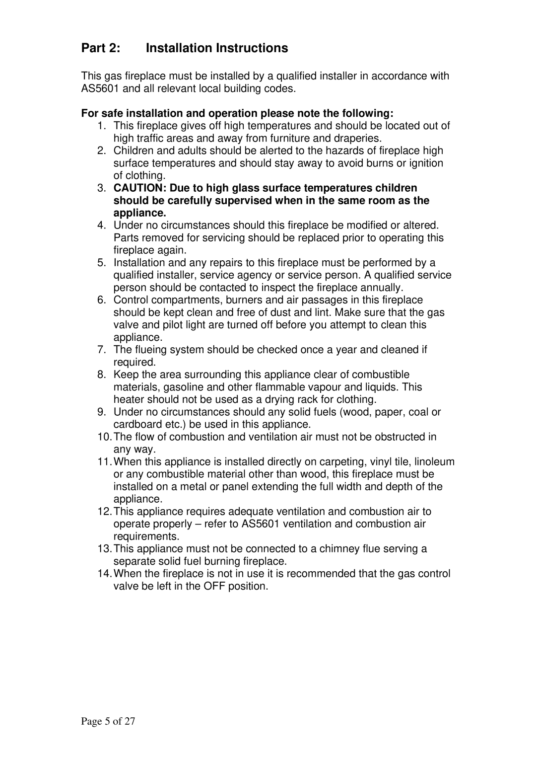 Raypak RFSDV34RFPAU, RFSDV34RFNAU manual Part 2 Installation Instructions 