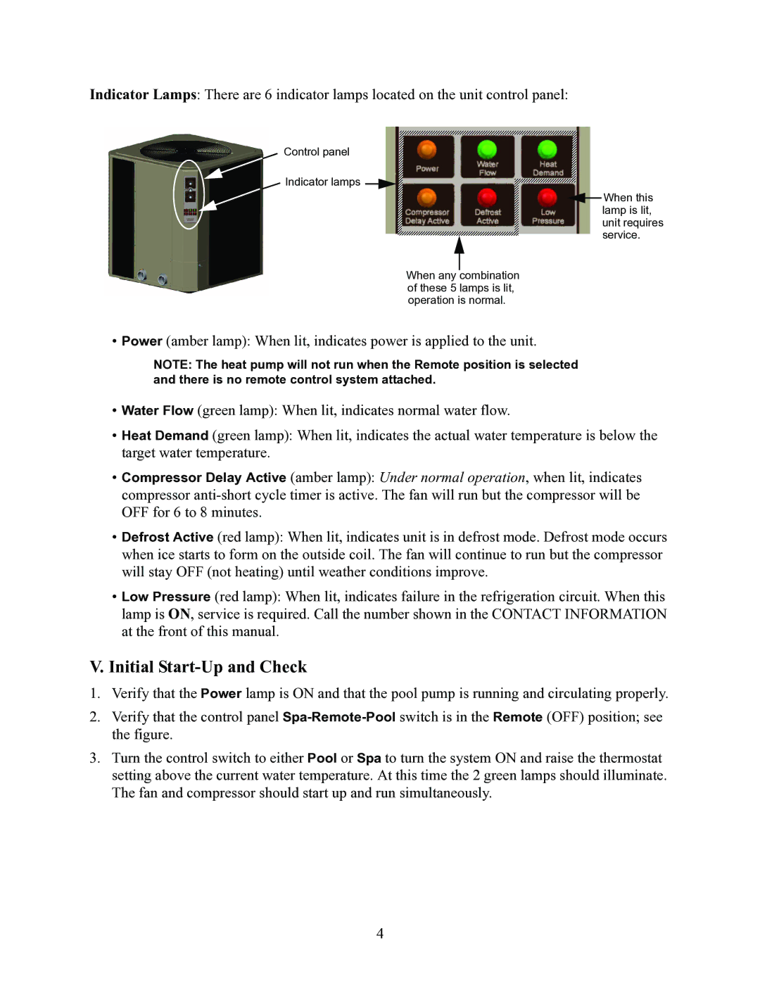 Raypak RHP100, RHP115, RHP160 installation manual Initial Start-Up and Check 