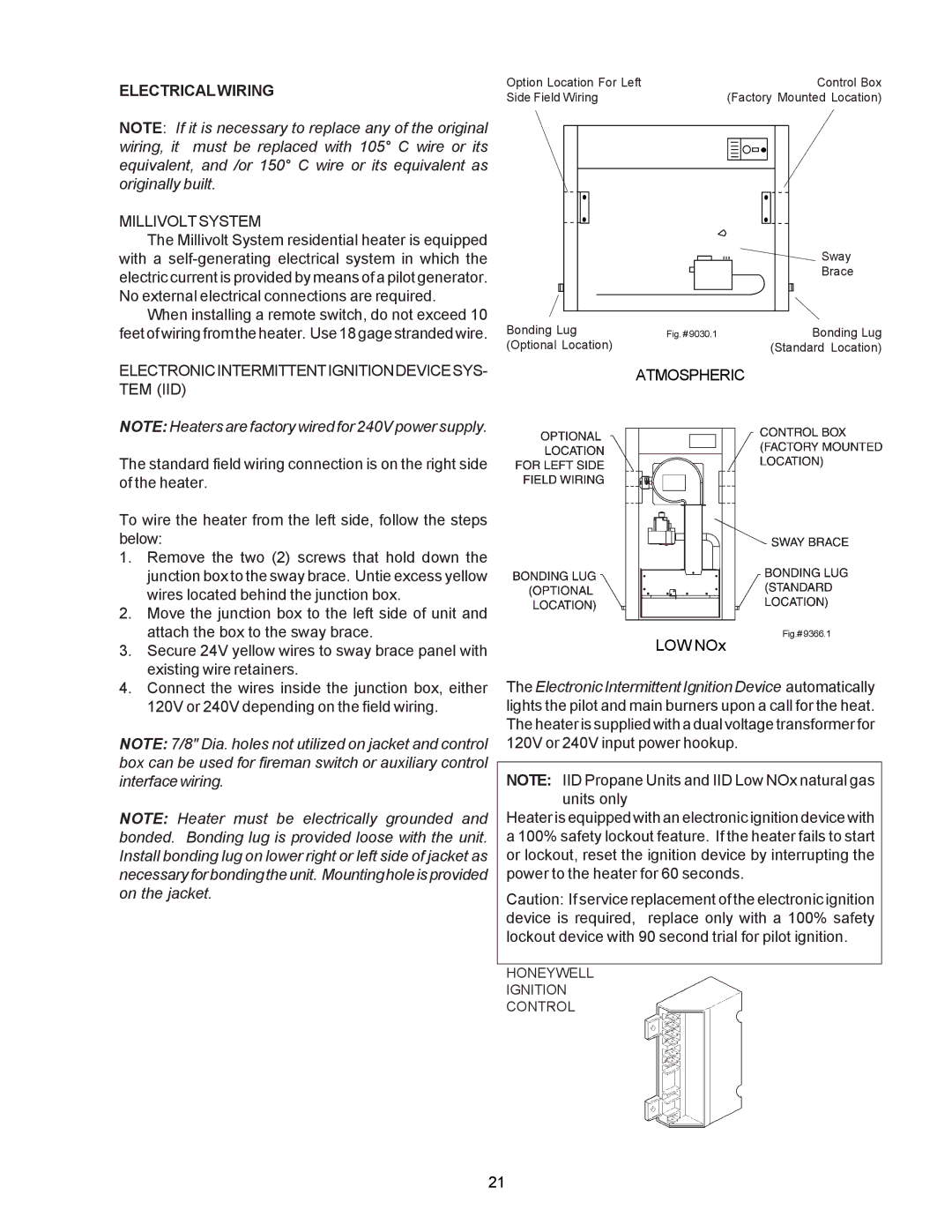 Raypak RP2100, P-R405A Electricalwiring, Millivolt System, Electronicintermittentignitiondevicesys- Tem Iid, Atmospheric 