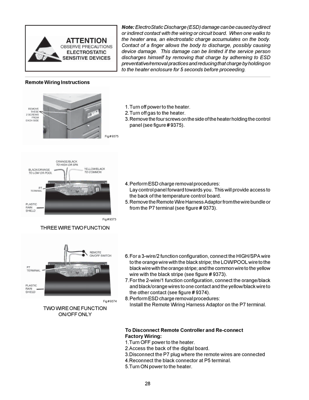 Raypak P-R405A, RP2100, C-R185A operating instructions Three Wire TWO Function, TWO Wire ONE Function ON/OFF only 