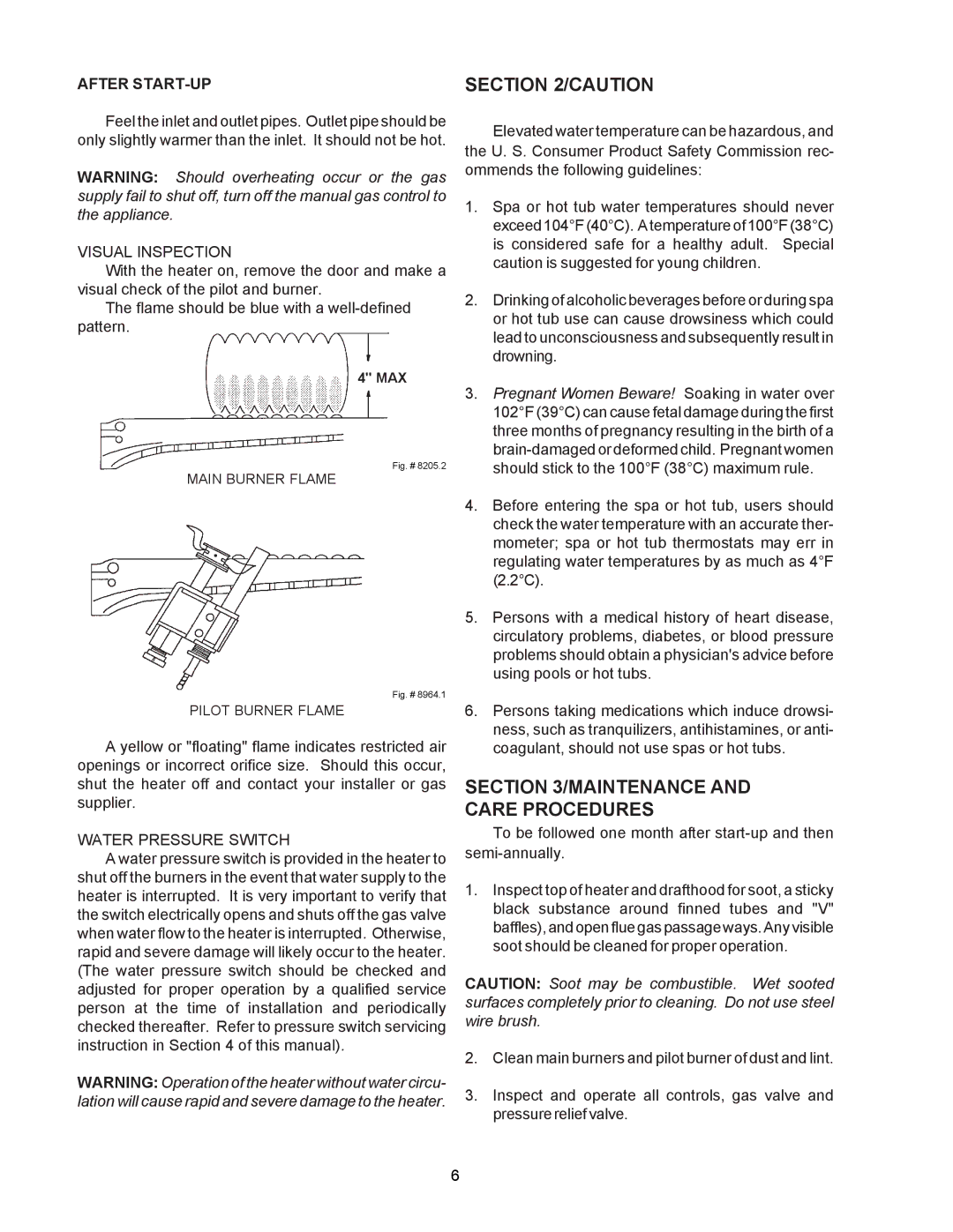 Raypak RP2100, P-R405A, C-R185A Maintenance and Care Procedures, After START-UP, Visual Inspection, Water Pressure Switch 