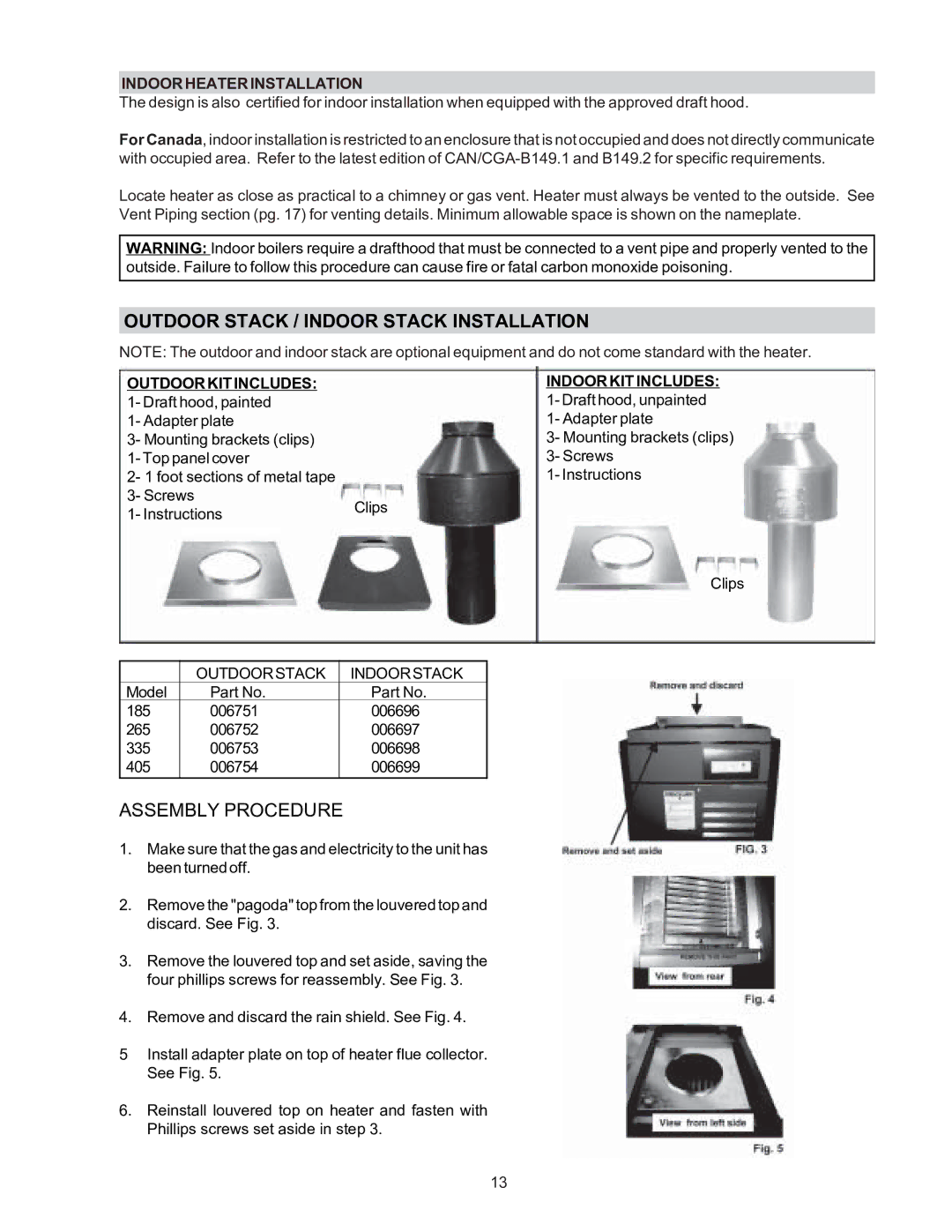 Raypak P-R185B to R-P405B, C-R185B to C-R405B, P-R185BL to P-R405BL, C-R185BL to C-R405BL Indoor Heater Installation 