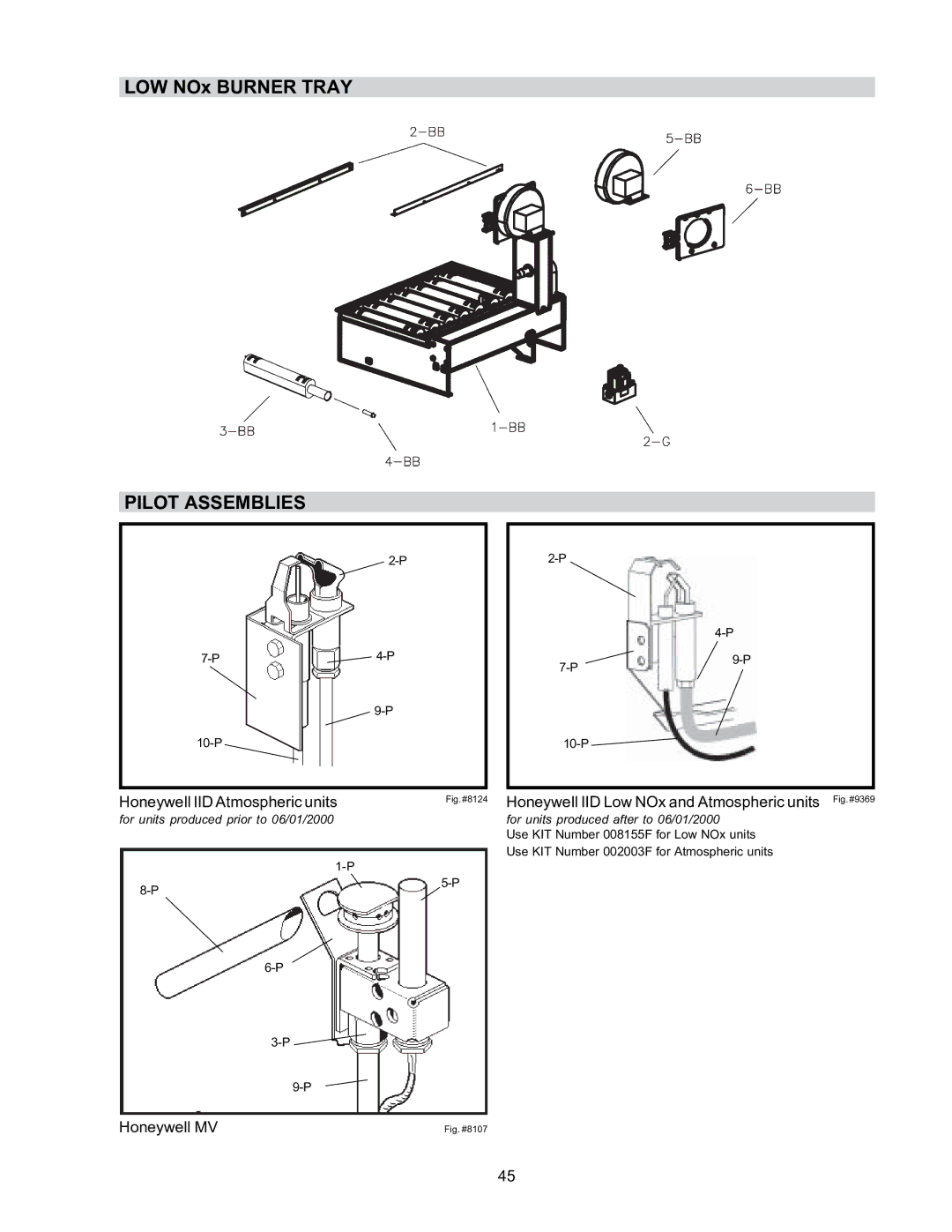 Raypak P-R185B to R-P405B, C-R185B to C-R405B, P-R185BL to P-R405BL, C-R185BL to C-R405BL, RP2100 Pilot Assemblies 