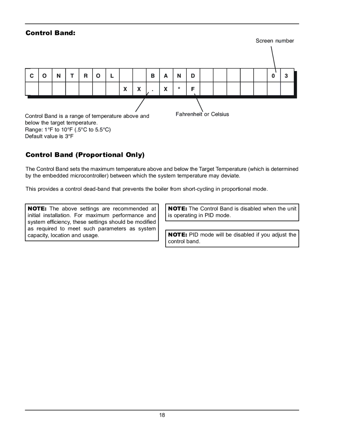 Raypak Y-200 manual Control Band Proportional Only, N T R O L 