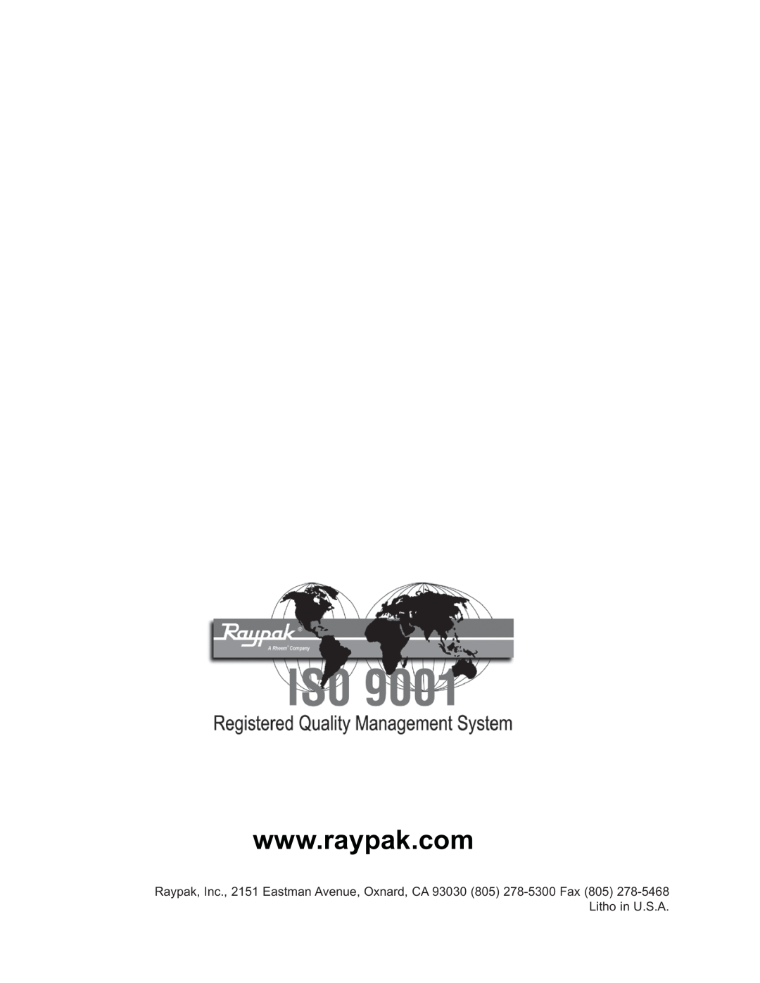 Raypak Y-200 manual 