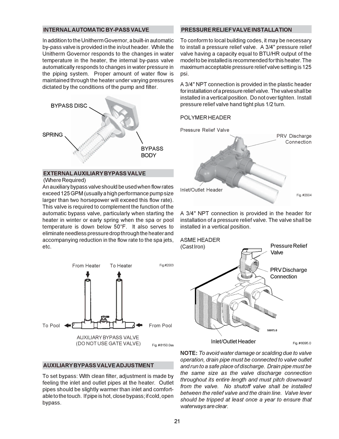 Raypak P-R185B To P-R405B, C-R185B To P-R405B, P-R185BL To P-R405BL, C-R185BL To C-R405BL, RP2100 manual 