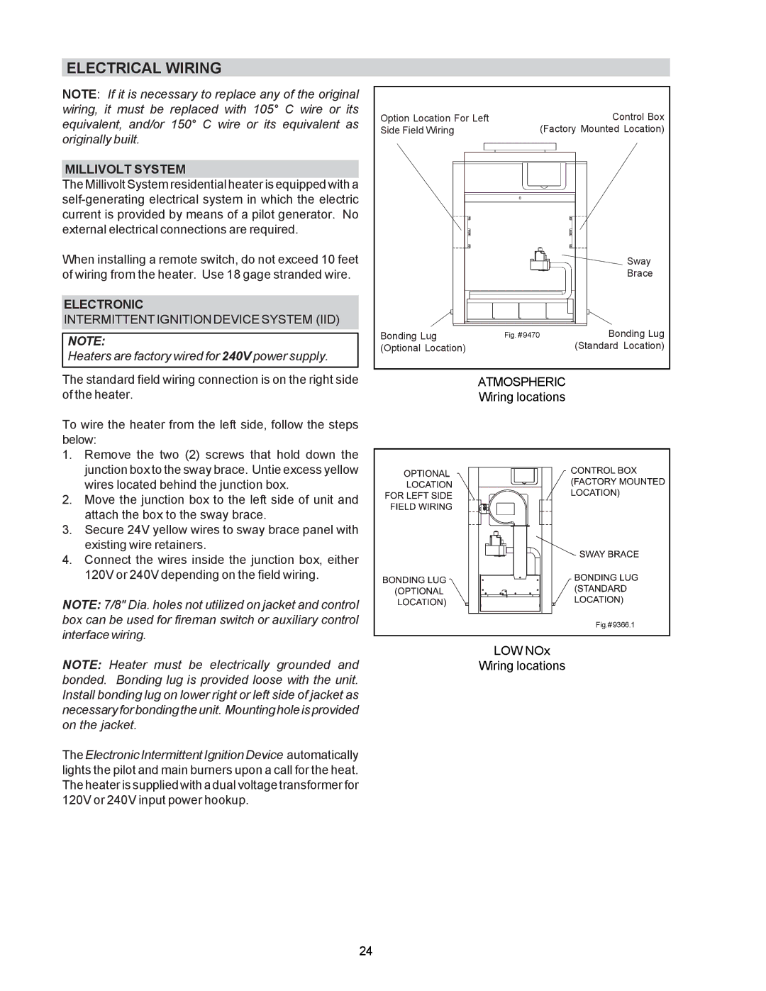 Raypak P-R185B To P-R405B, C-R185B To P-R405B, P-R185BL To P-R405BL, C-R185BL To C-R405BL, RP2100 manual Electrical Wiring 