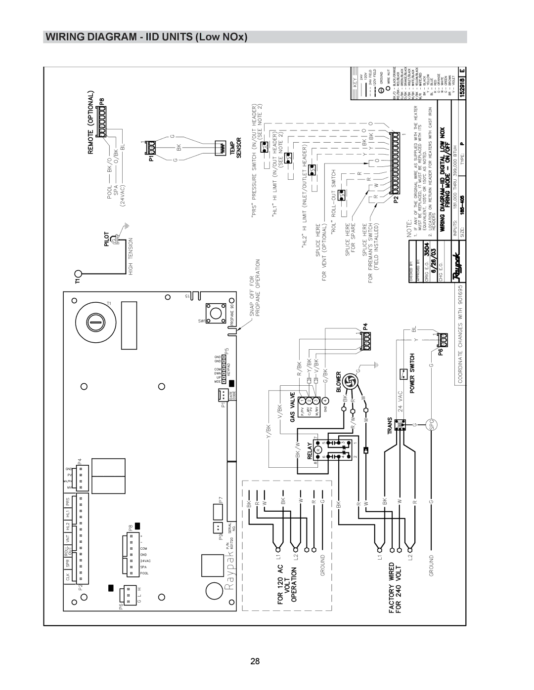 Raypak P-R185B To P-R405B, C-R185B To P-R405B, P-R185BL To P-R405BL, C-R185BL To C-R405BL, RP2100 manual 