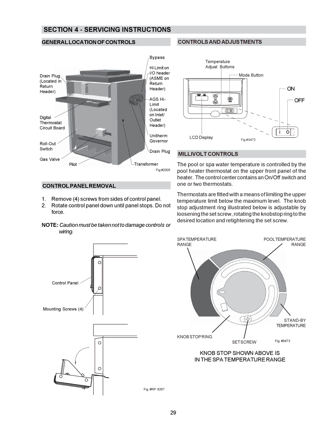 Raypak P-R185B To P-R405B, C-R185B To P-R405B, P-R185BL To P-R405BL, C-R185BL To C-R405BL, RP2100 Control Panel Removal 