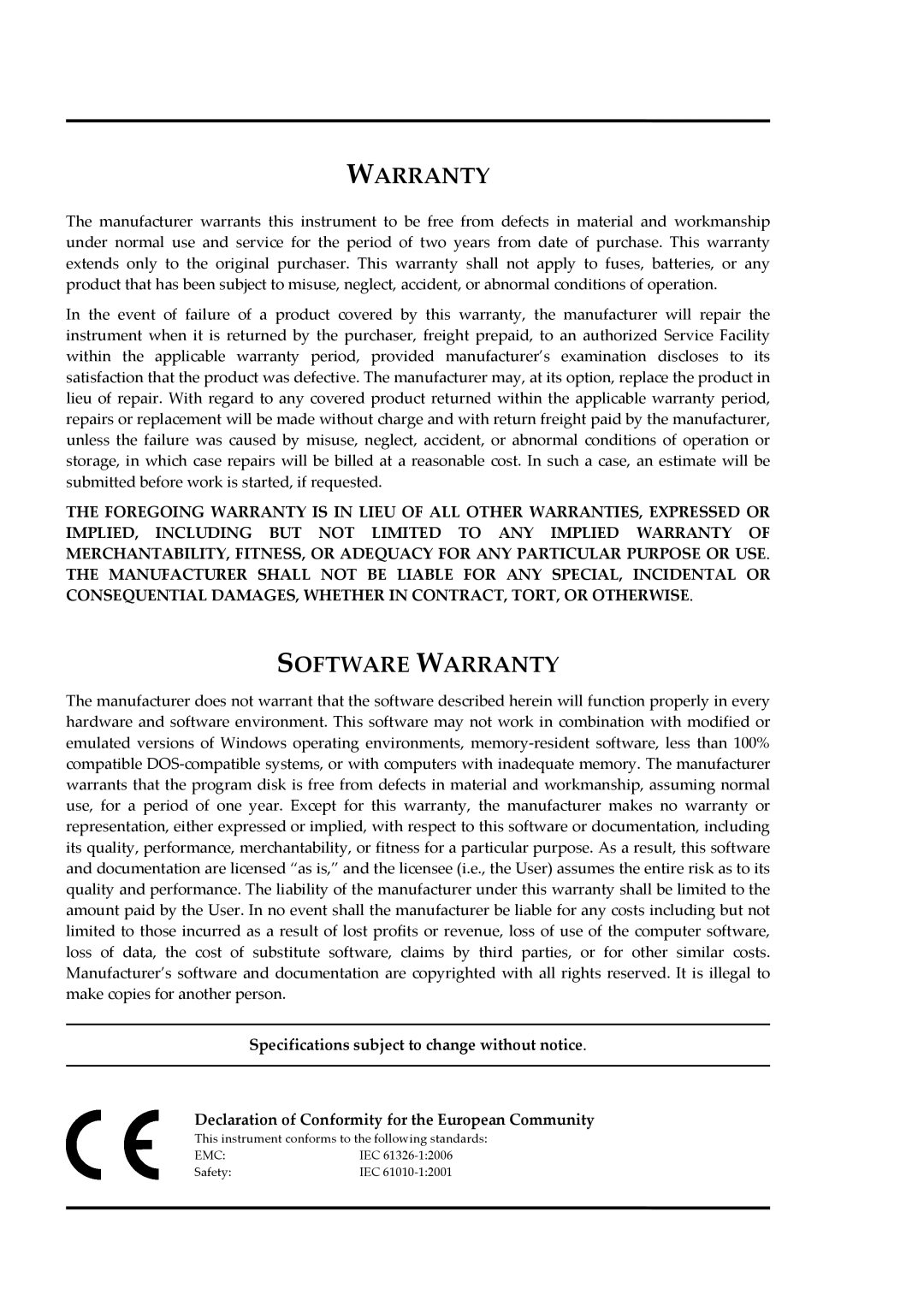 RayTek FR, FA operating instructions Warranty 