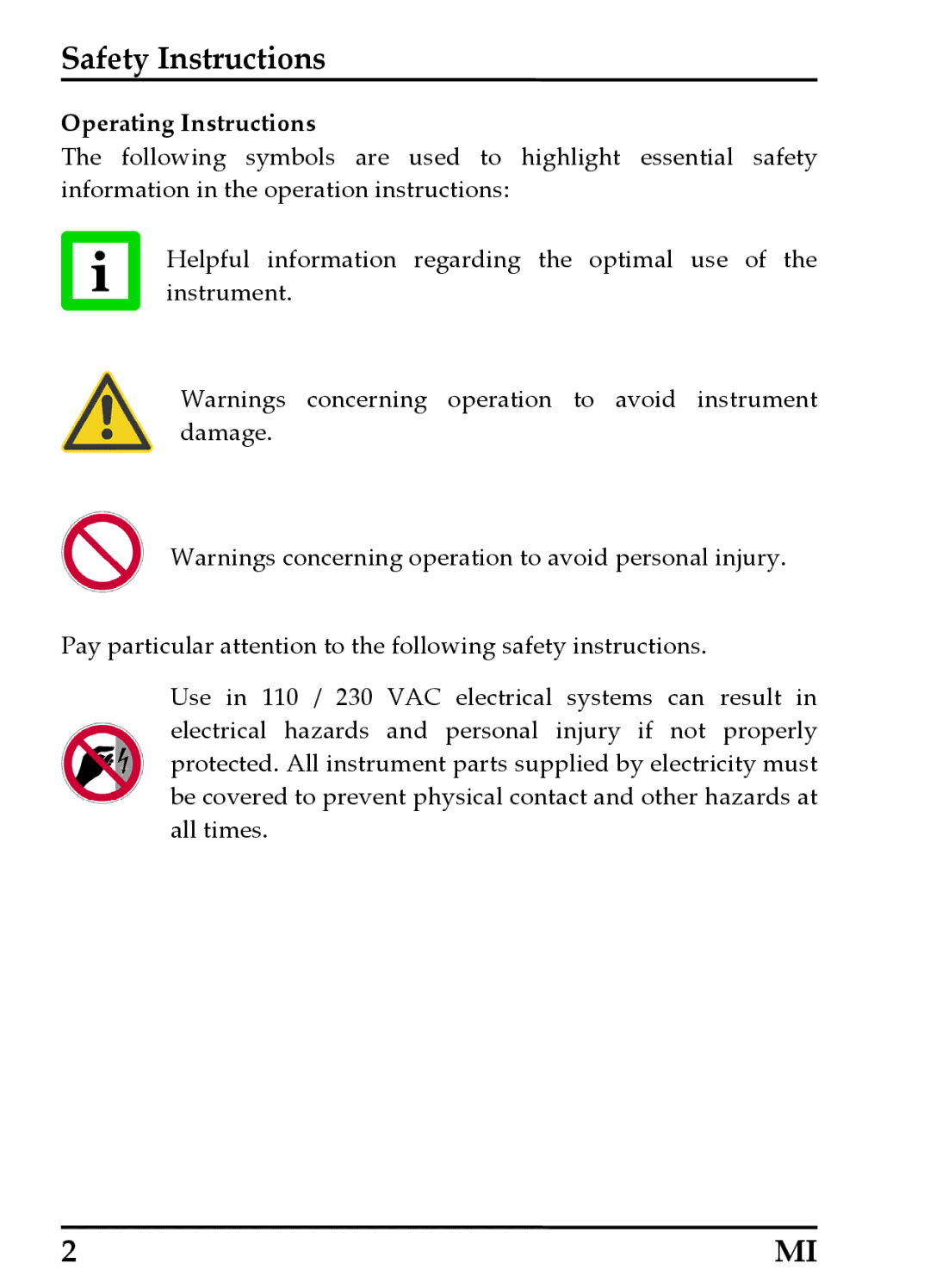 RayTek MI Miniature Infrared Sensor operating instructions Operating Instructions 