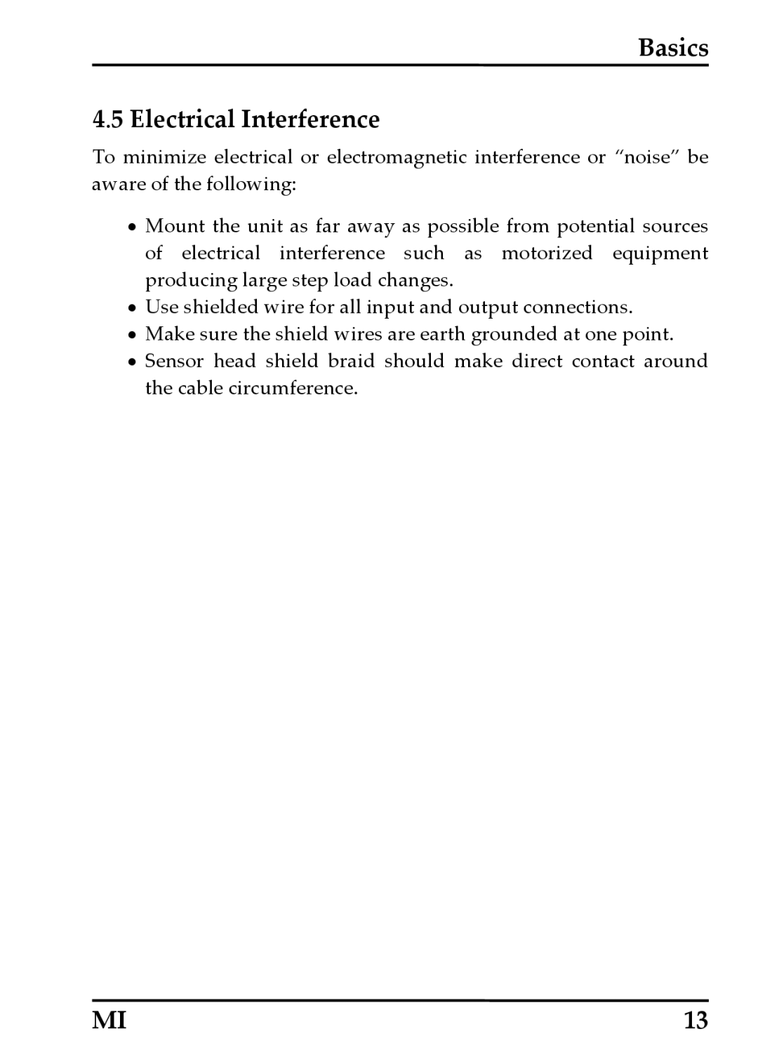 RayTek MI Miniature Infrared Sensor operating instructions Basics Electrical Interference 