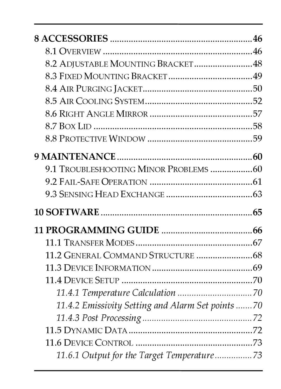 RayTek MI Miniature Infrared Sensor operating instructions Output for the Target Temperature 