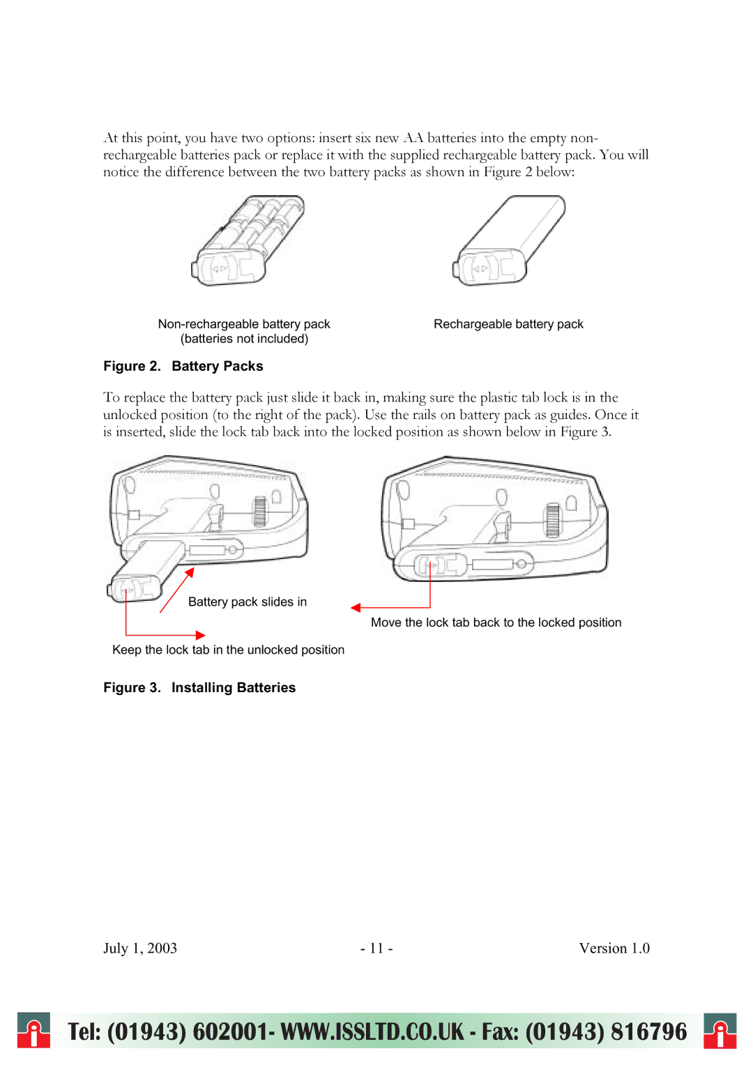 RayTek ThermoView Ti30 user manual Battery Packs 