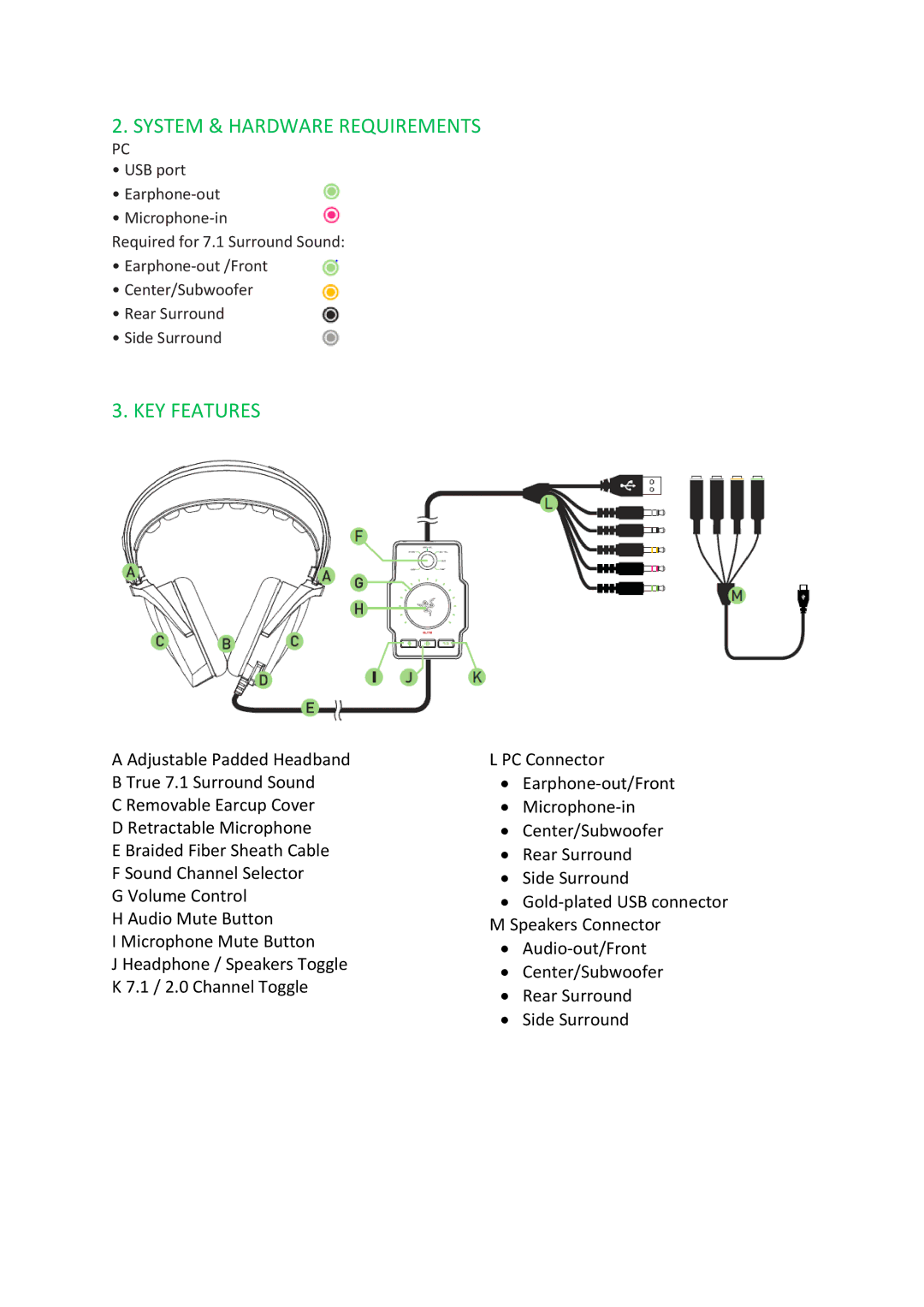 Razer RZ04-00600100-R3U1 technical specifications System & Hardware Requirements, KEY Features 