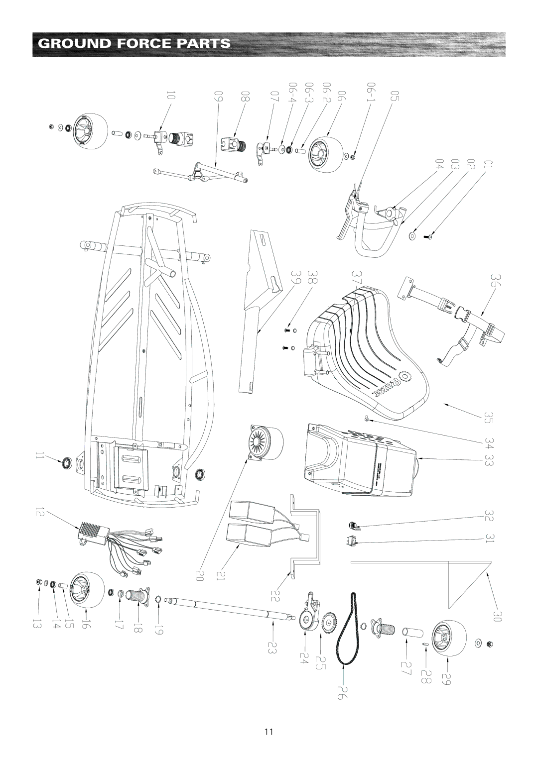 Razor 300001-SL owner manual Ground Force Parts 