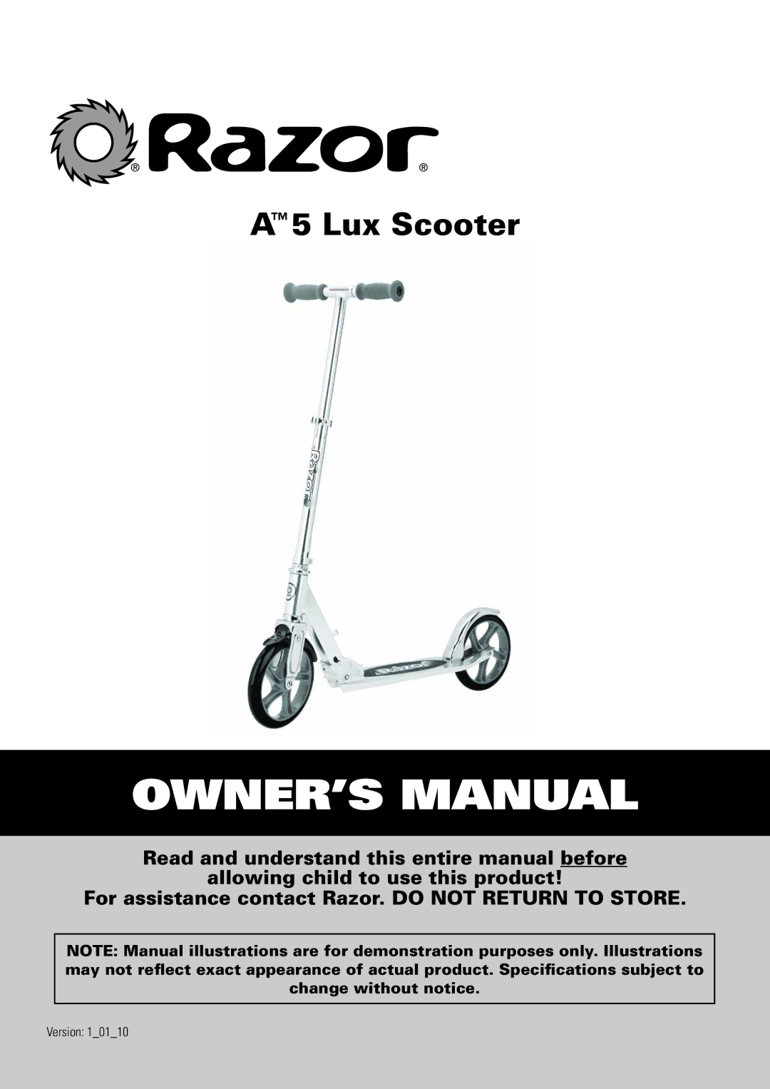 Razor A 5 owner manual Lux Scooter 