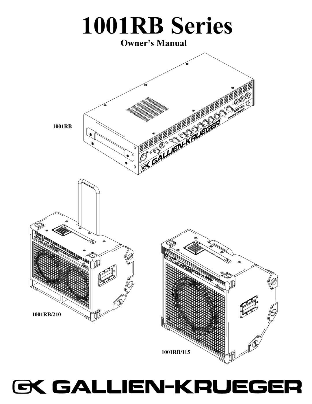 RBH Sound 1001RB/115, 1001RB/210 manual 1001RB Series 