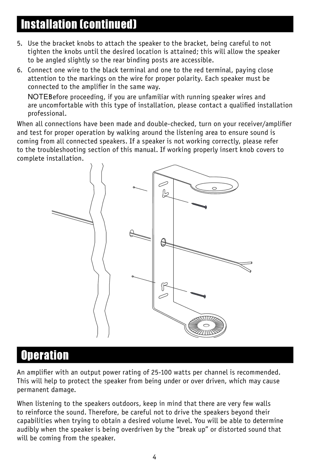 RBH Sound MC-6AW, A-5AW operation manual Operation 