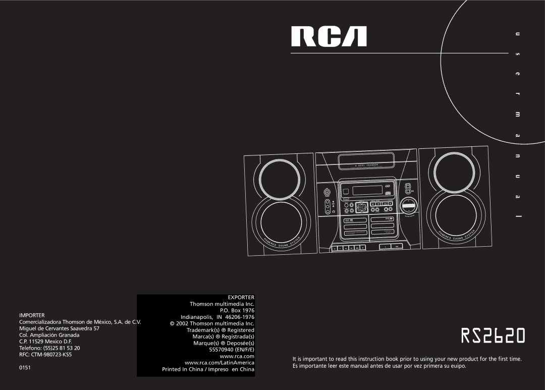 RCA 004-000-00345-4 user manual RS2620 