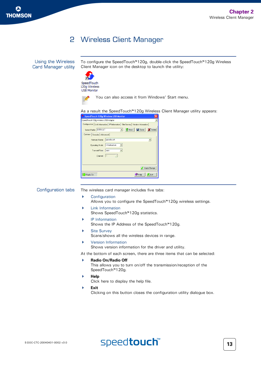 RCA 120g manual Wireless Client Manager, Using the Wireless, Card Manager utility 