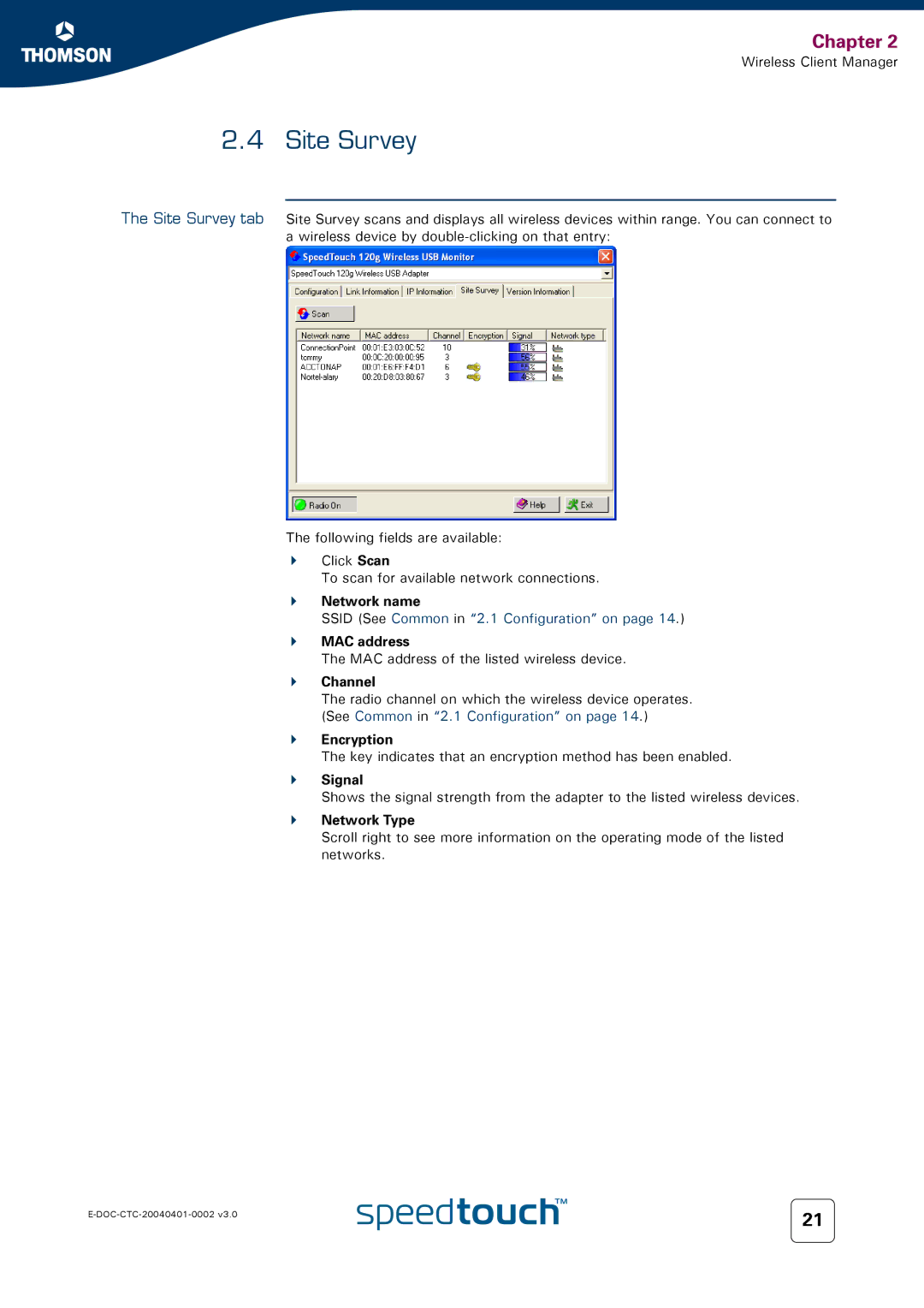 RCA 120g manual Site Survey 