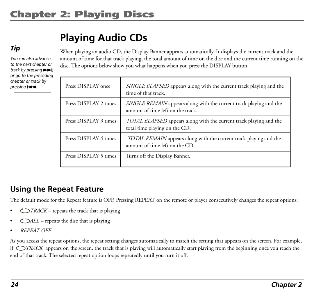 RCA 12L500TD manual Playing Audio CDs 