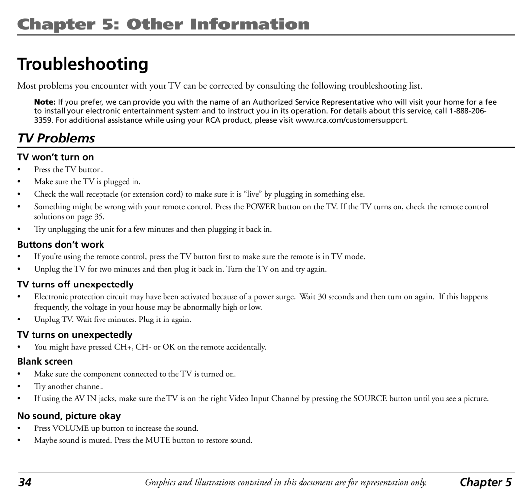 RCA 12L500TD manual Troubleshooting 