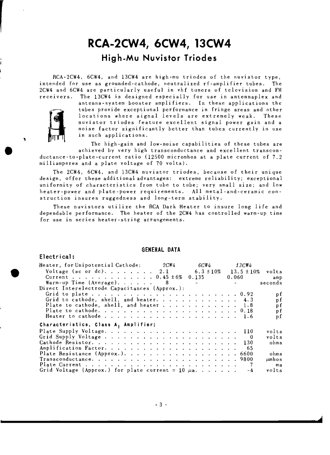 RCA manual RCA-2CW4, 6CW4, 13CW4 