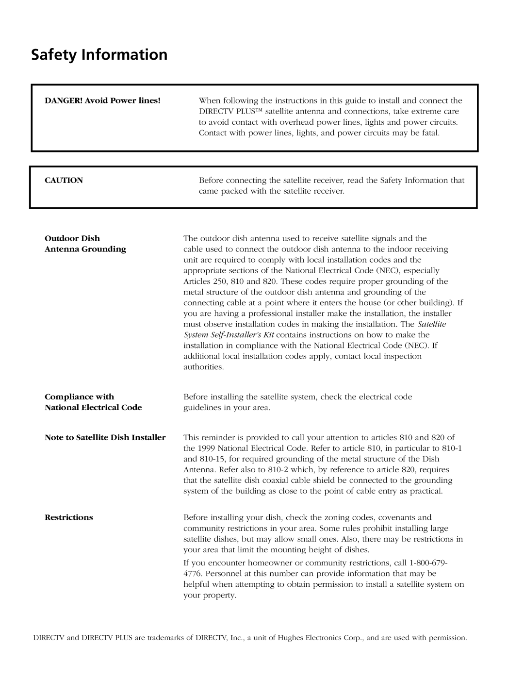 RCA 15407690 manual Safety Information, Antenna Grounding 