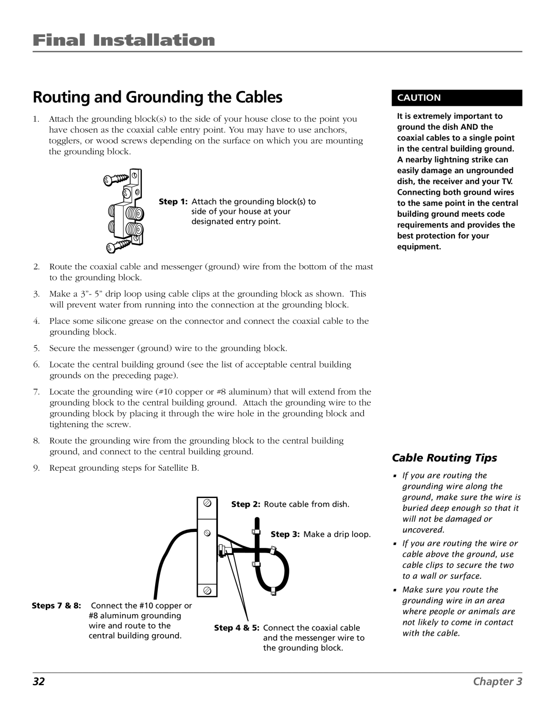 RCA 15407690 manual Routing and Grounding the Cables, Cable Routing Tips 