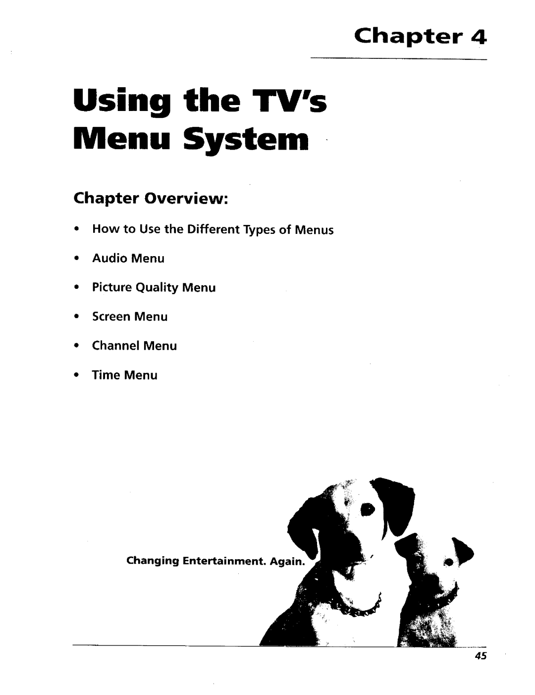 RCA 15491880 manual Using the TVs Menu System 