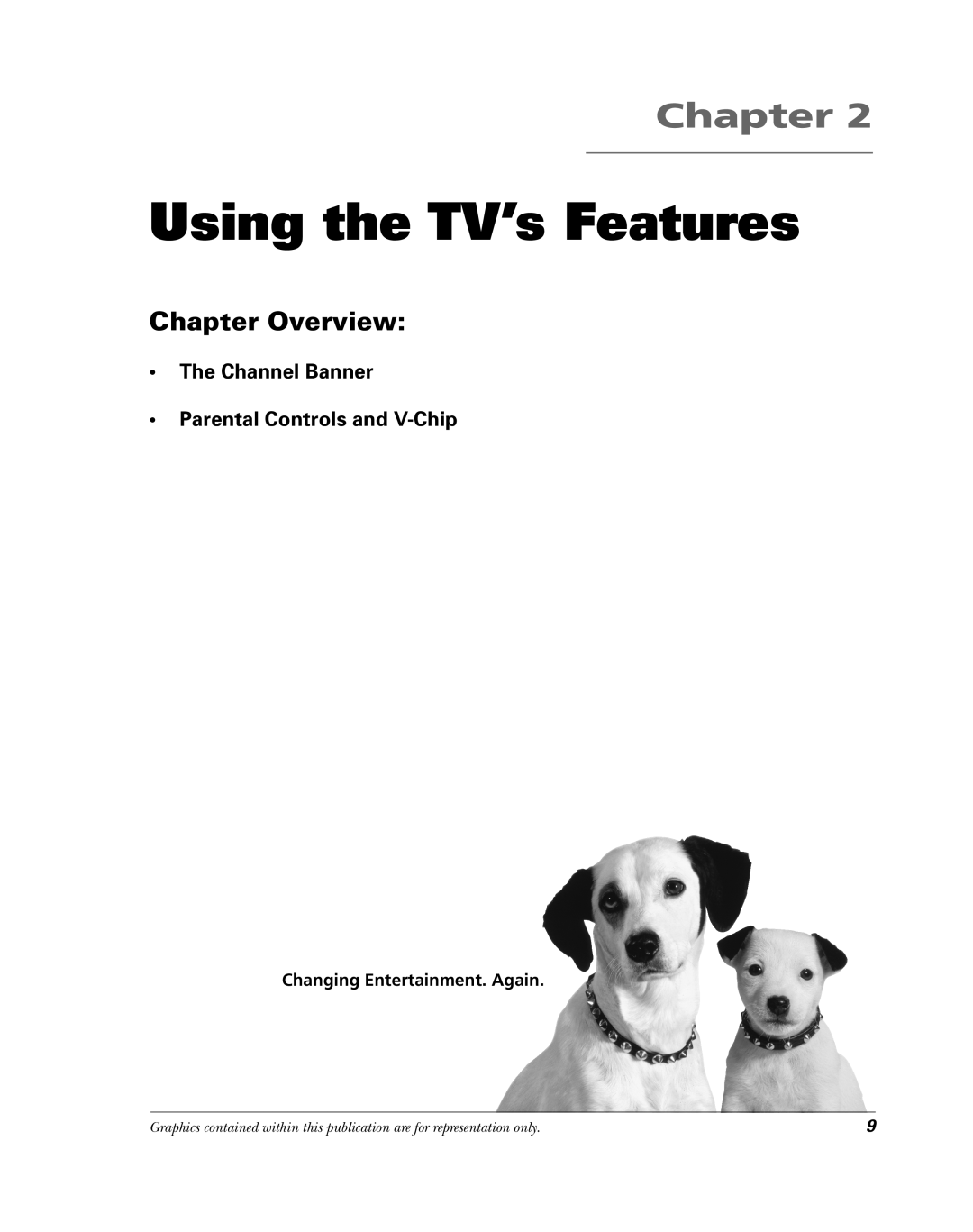 RCA 15956220 manual Using the TV’s Features, The Channel Banner Parental Controls and V-Chip, Chapter Overview 