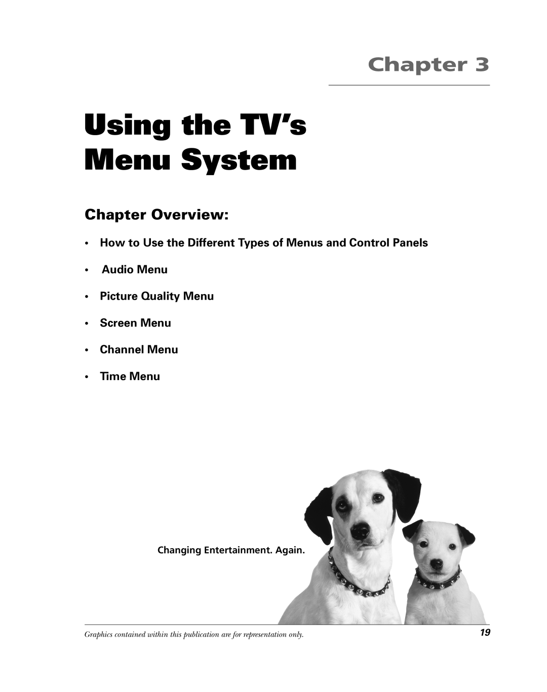 RCA 15956220 Using the TV’s Menu System, How to Use the Different Types of Menus and Control Panels Audio Menu, Chapter 