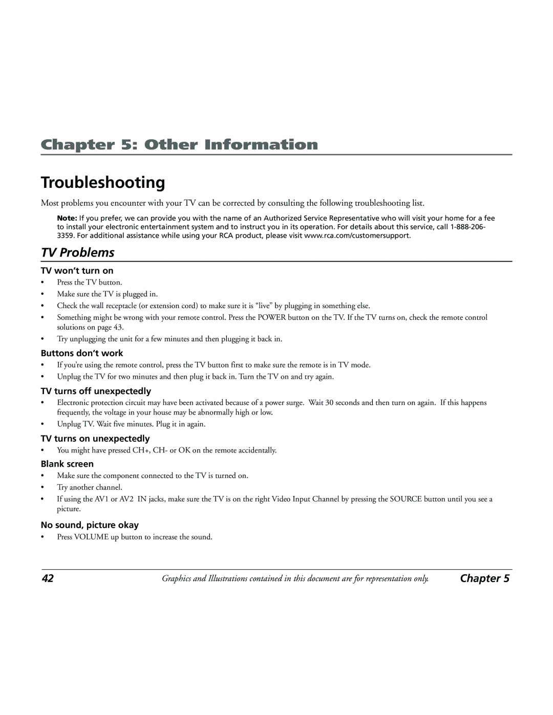 RCA 15L500TD manual Troubleshooting, TV Problems 