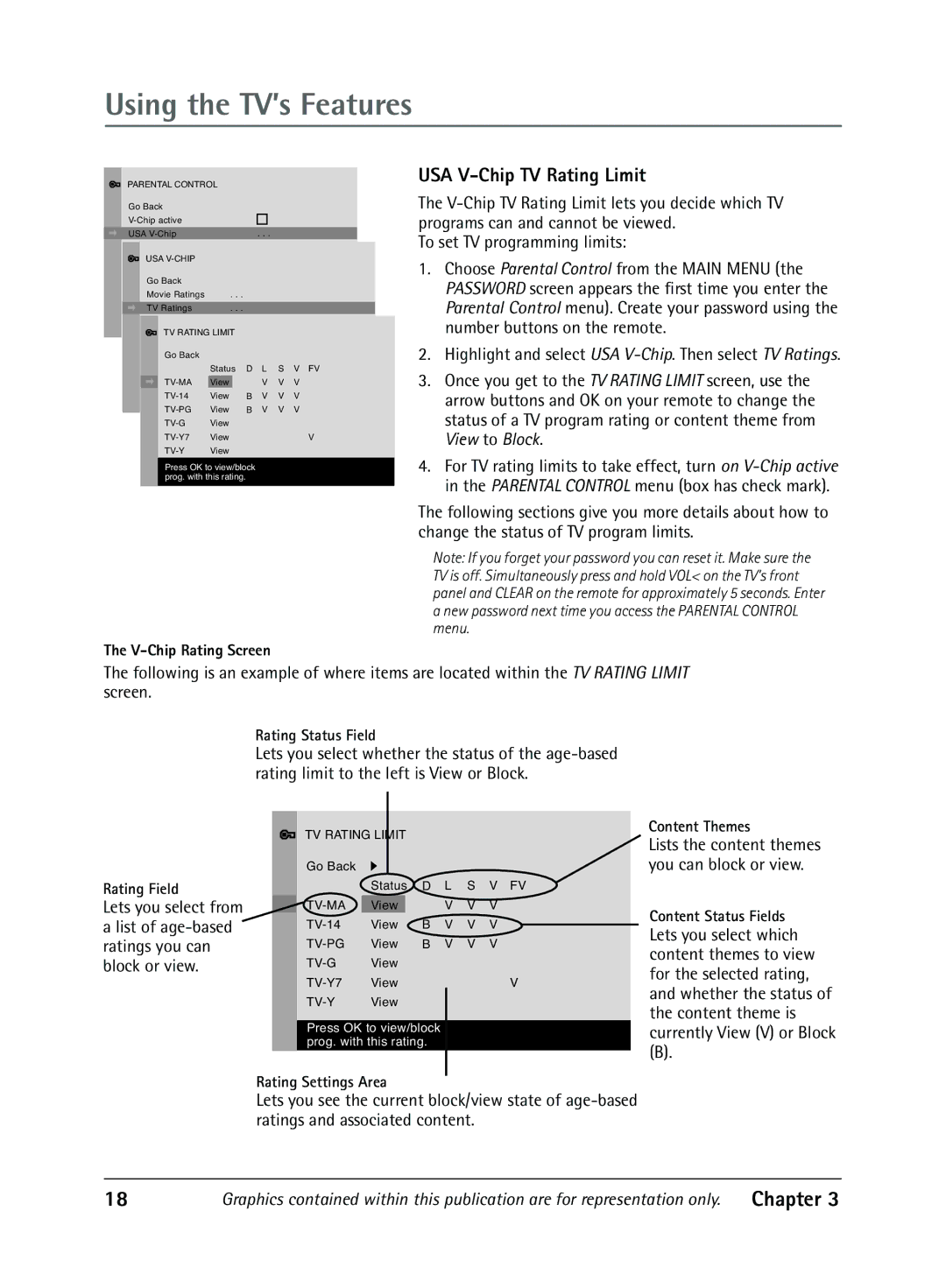 RCA 1616362B manual USA V-Chip TV Rating Limit 