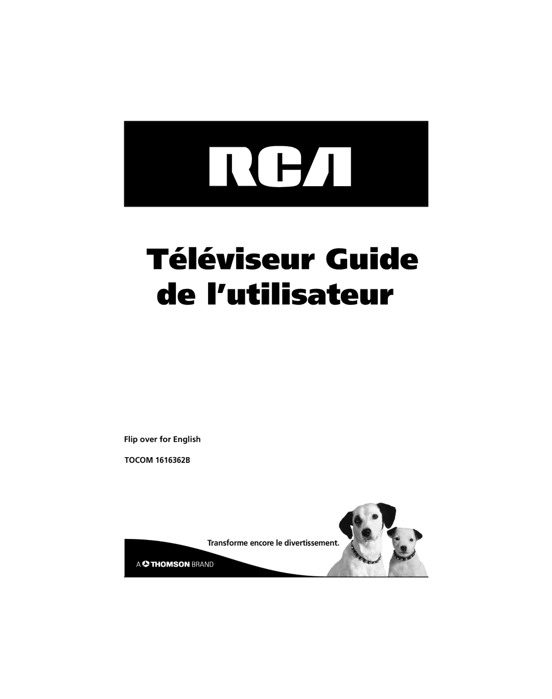 RCA 1616362B manual Téléviseur Guide de l’utilisateur 