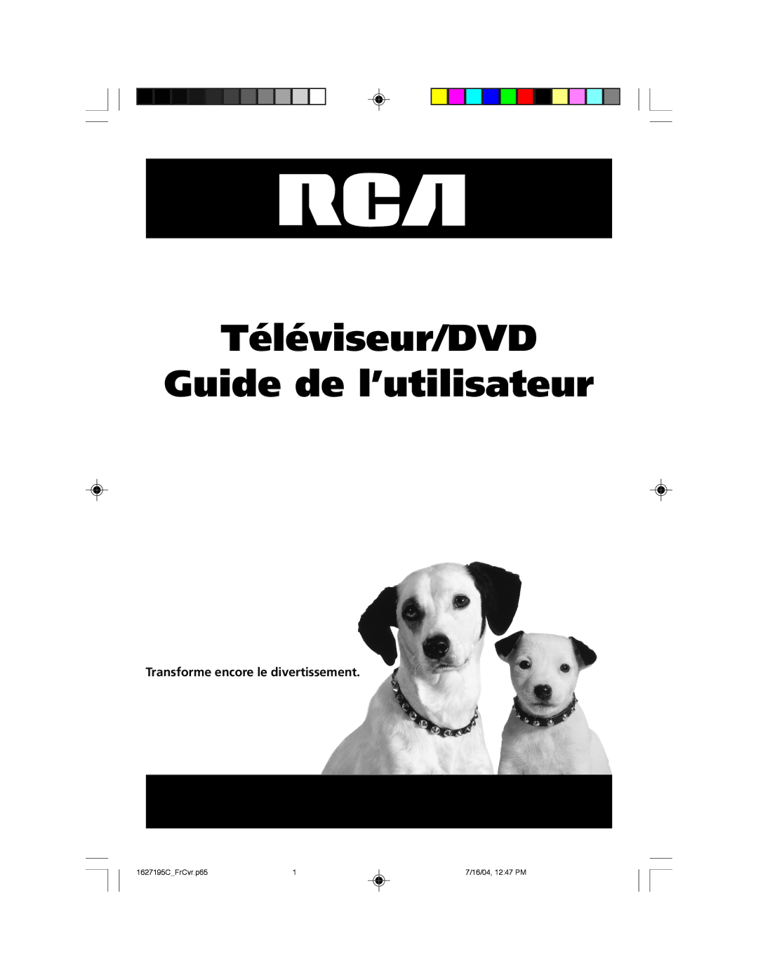 RCA 1627195C manual Téléviseur/DVD Guide de l’utilisateur, Transforme encore le divertissement 