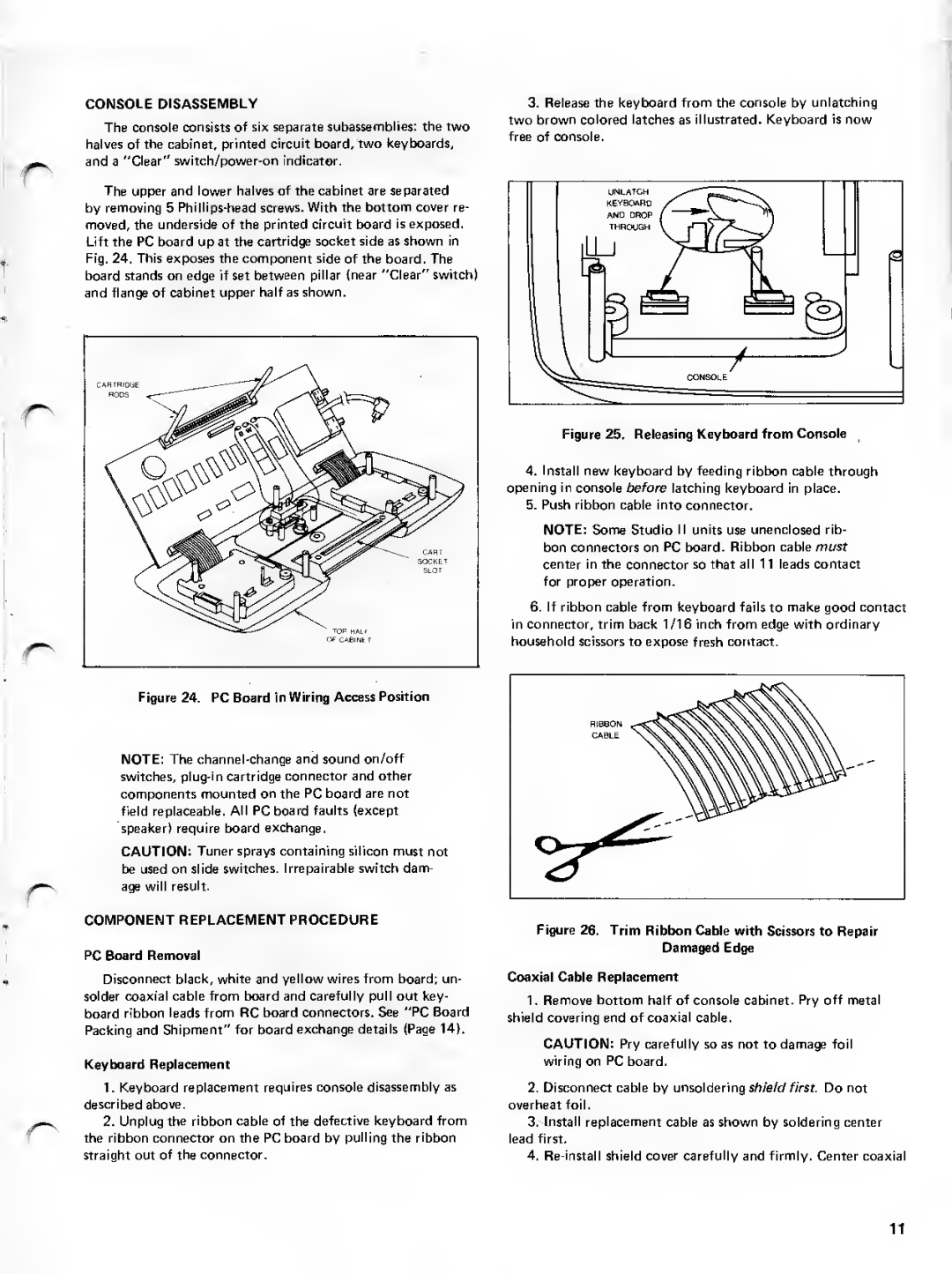 RCA 18V100 service manual Component Replacement Procedure, Console Disassembly 