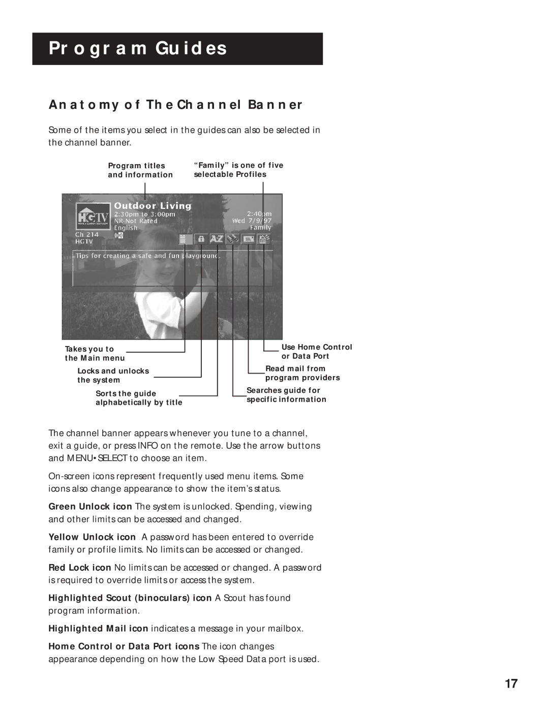 RCA 1998 manual Anatomy of the Channel Banner 