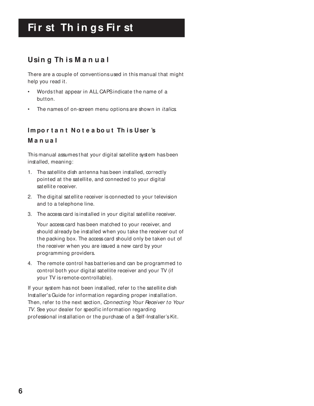 RCA 1998 manual Using this Manual, Important Note about this USER’S Manual 