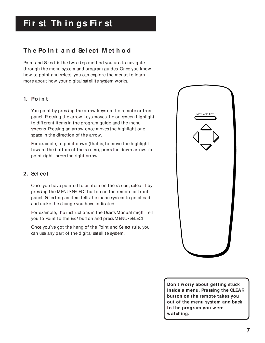 RCA 1998 manual Point and Select Method 