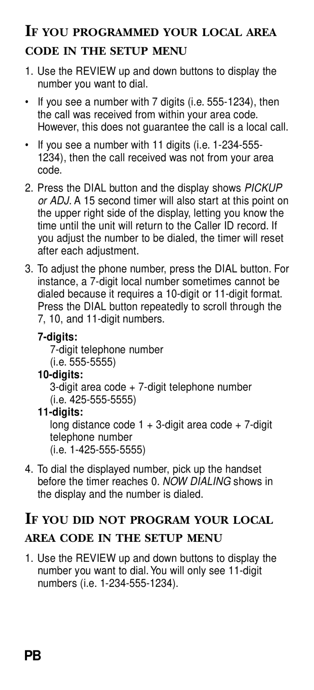 RCA 2-9191 manual If YOU Programmed Your Local Area Code in the Setup Menu 