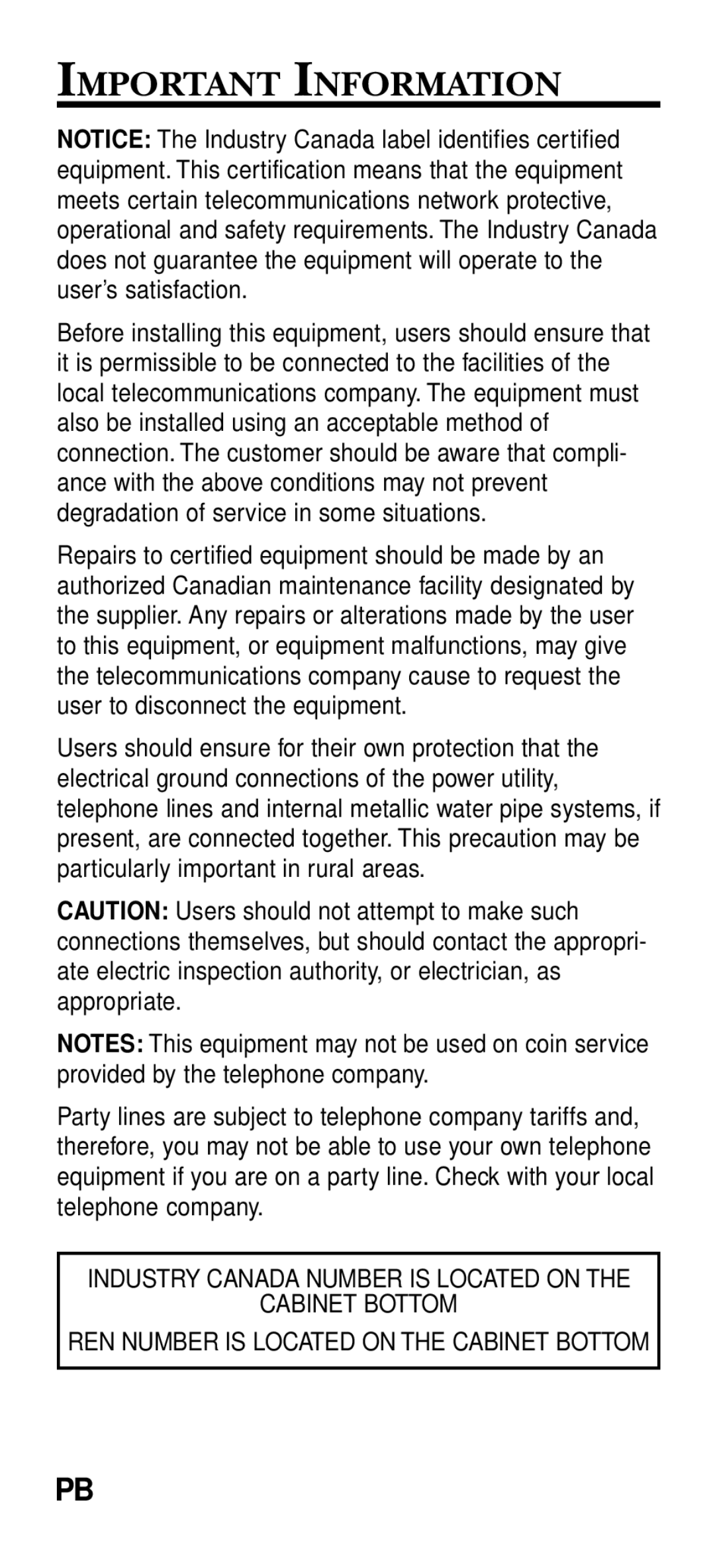 RCA 2-9191 manual Important Information 